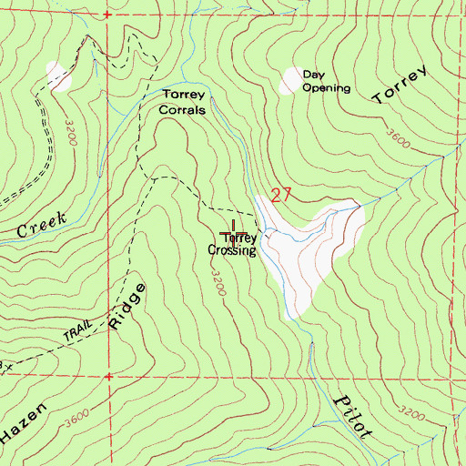 Topographic Map of Torrey Crossing, CA