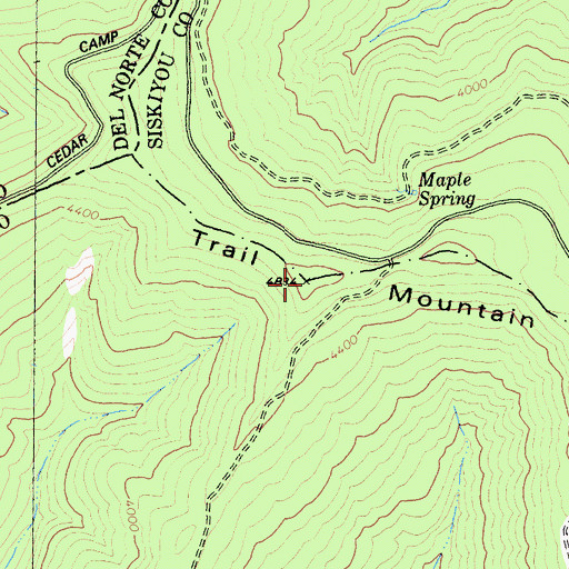 Topographic Map of Trail Mountain, CA