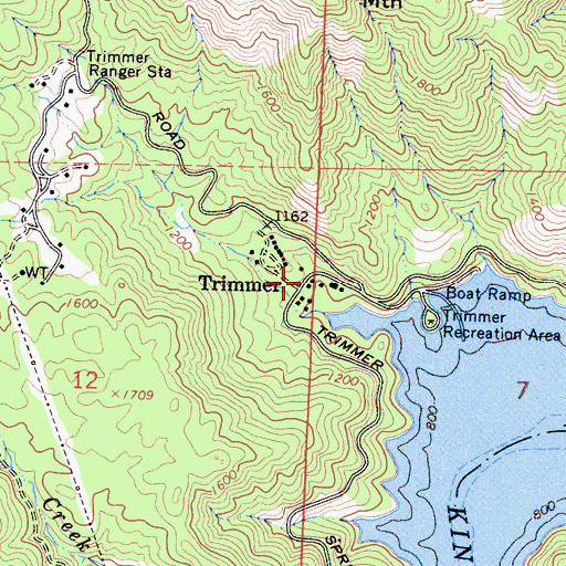 Topographic Map of Trimmer, CA