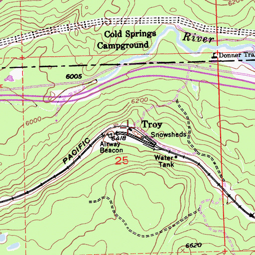 Topographic Map of Troy, CA