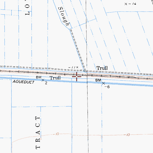 Topographic Map of Trull, CA