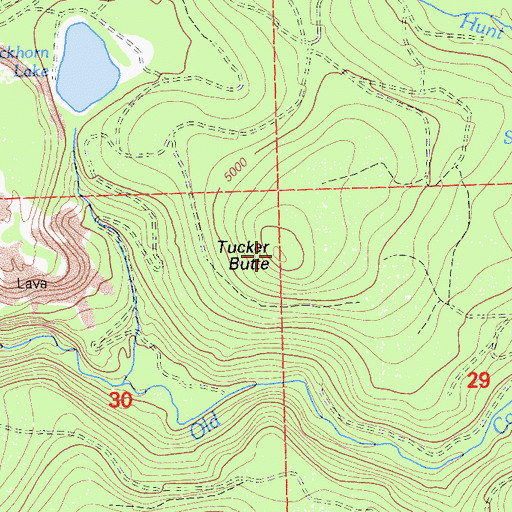 Topographic Map of Tucker Butte, CA