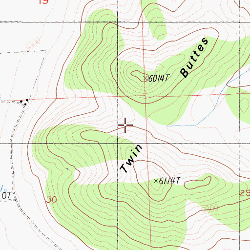 Topographic Map of Twin Buttes, CA