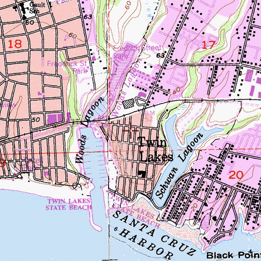 Topographic Map of Twin Lakes, CA