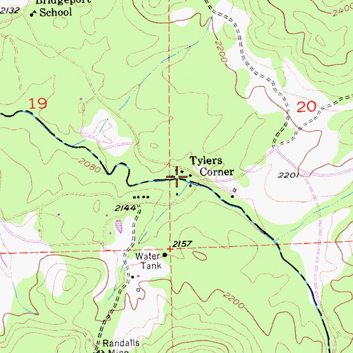 Topographic Map of Tylers Corner, CA