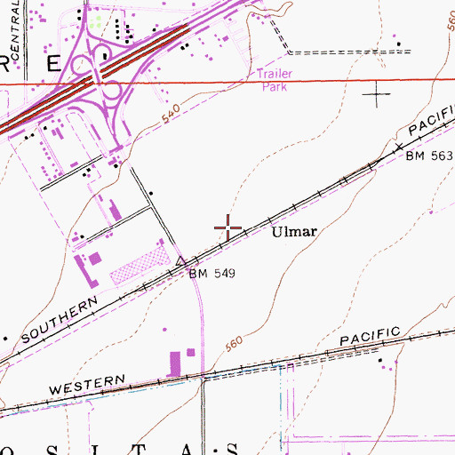 Topographic Map of Ulmar, CA
