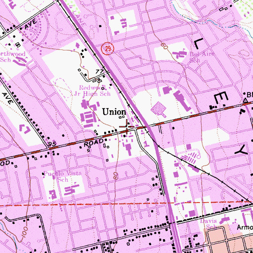 Topographic Map of Union, CA