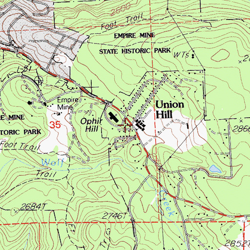 Topographic Map of Union Hill, CA