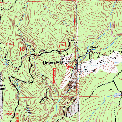Topographic Map of Union Hill, CA