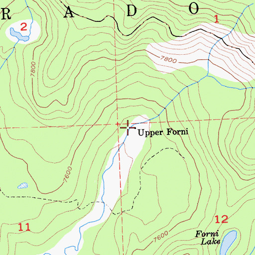Topographic Map of Upper Forni, CA