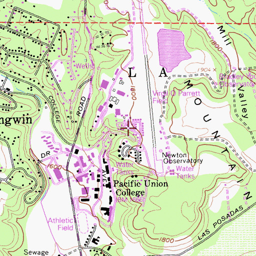 Topographic Map of Veteran Heights, CA