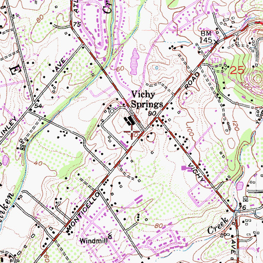 Topographic Map of Vichy Springs, CA