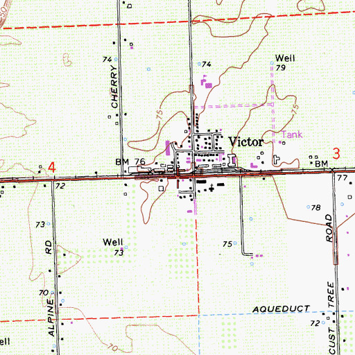 Topographic Map of Victor, CA