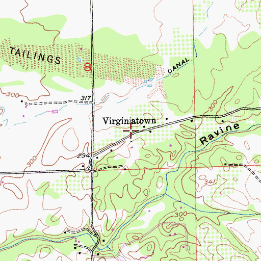 Topographic Map of Virginiatown, CA