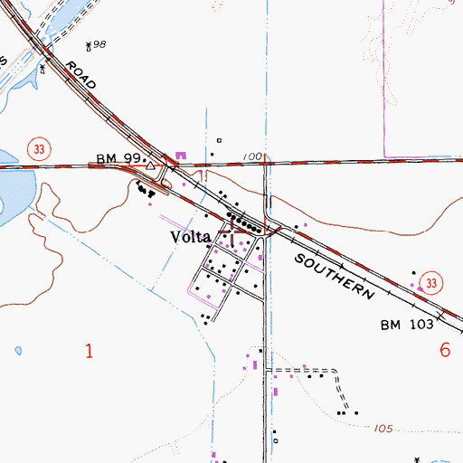 Topographic Map of Volta, CA