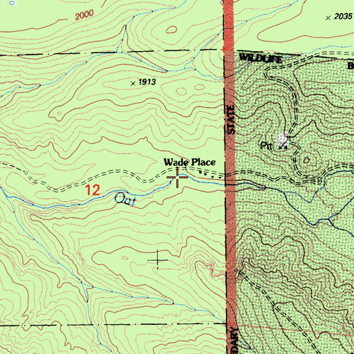 Topographic Map of Wade Place, CA