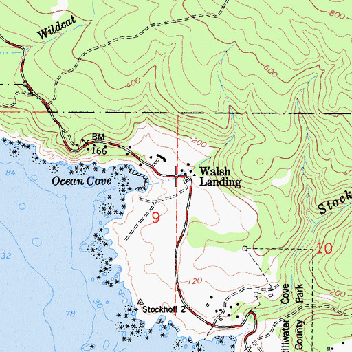 Topographic Map of Walsh Landing, CA