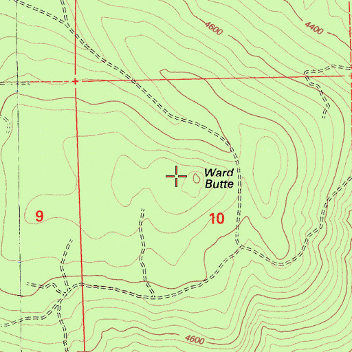Topographic Map of Ward Butte, CA