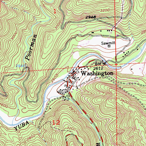 Topographic Map of Washington, CA