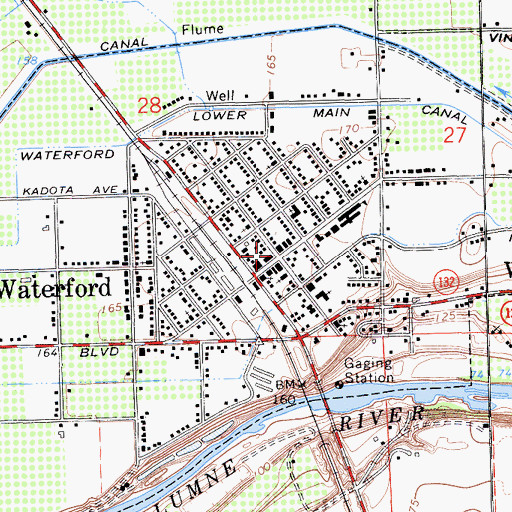Topographic Map of Waterford, CA