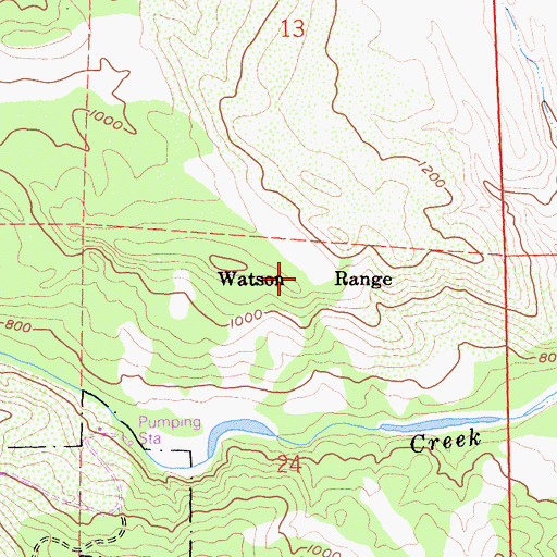 Topographic Map of Watson Range, CA