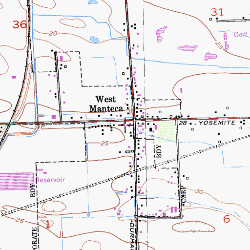 Topographic Map of West Manteca, CA