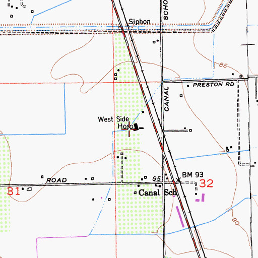 Topographic Map of West Side Hospital, CA