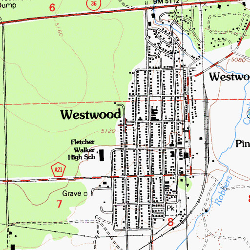 Topographic Map of Westwood, CA