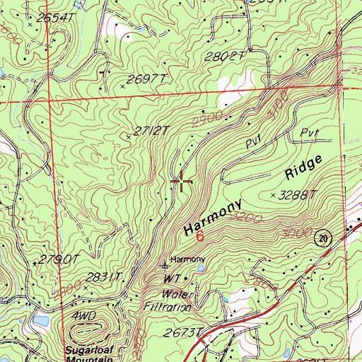 Topographic Map of White Spot, CA