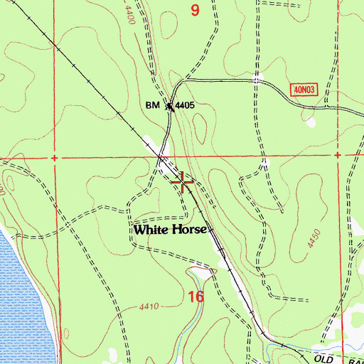 Topographic Map of White Horse, CA