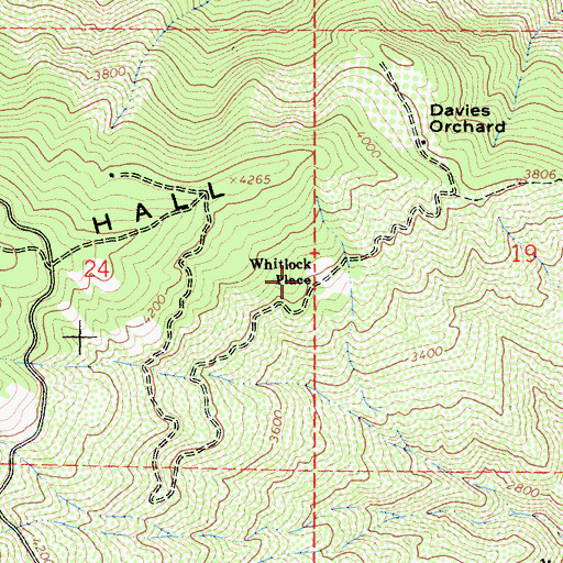 Topographic Map of Whitlock Place, CA