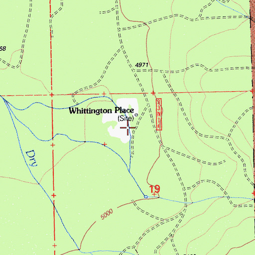 Topographic Map of Whittington Place, CA