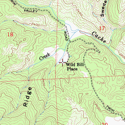 Topographic Map of Wild Bill Place, CA
