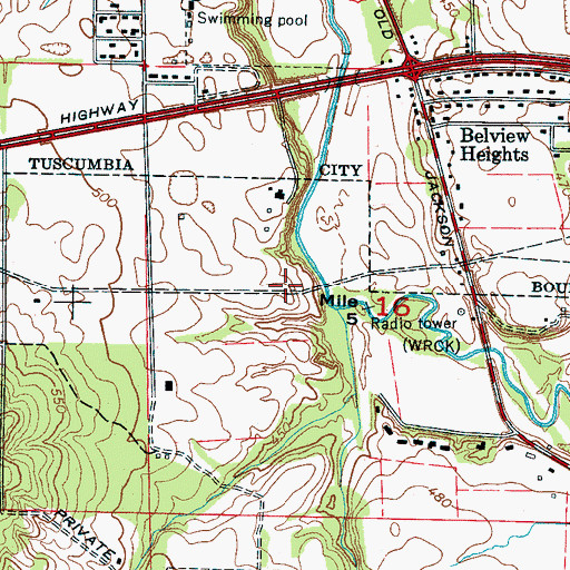 Topographic Map of Elliotts Vineyard (historical), AL