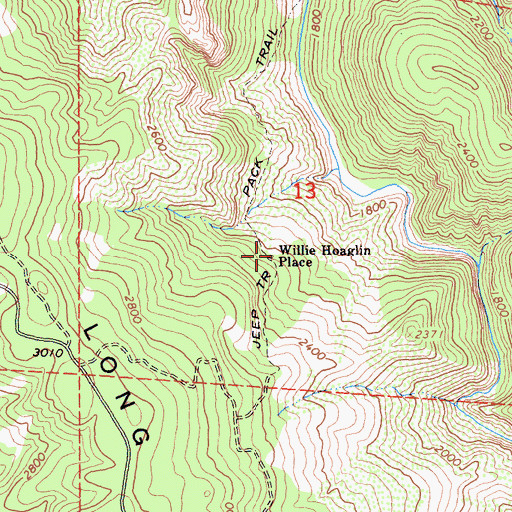 Topographic Map of Willie Hoaglin Place, CA