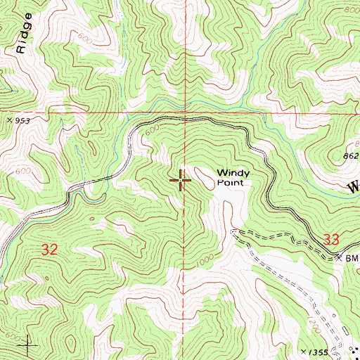 Topographic Map of Windy Point, CA