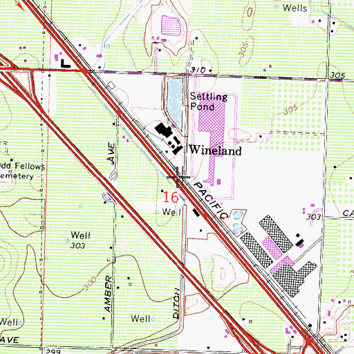 Topographic Map of Wineland, CA