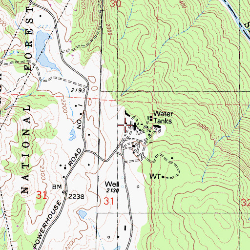Topographic Map of Wish-I-Ah Sanatorium, CA