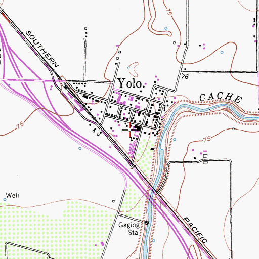 Topographic Map of Yolo, CA