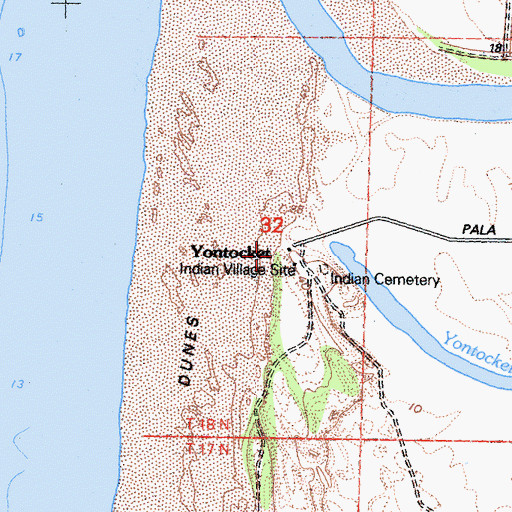 Topographic Map of Yontocket, CA