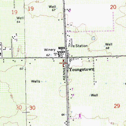 Topographic Map of Youngstown, CA