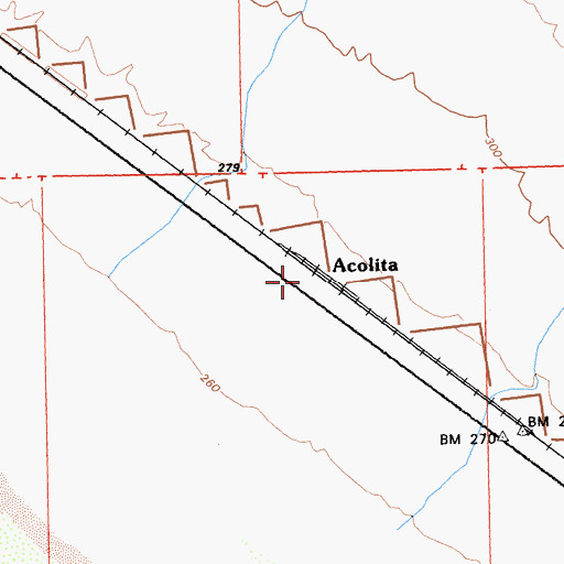 Topographic Map of Acolita, CA