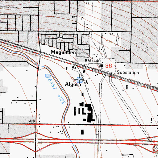Topographic Map of Algoso, CA
