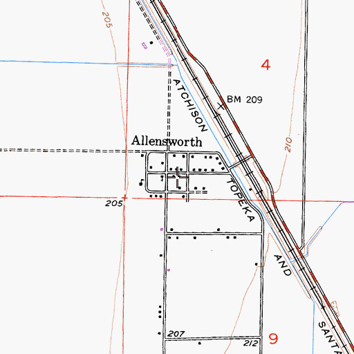 Topographic Map of Allensworth, CA