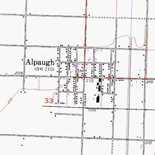 Topographic Map of Alpaugh, CA