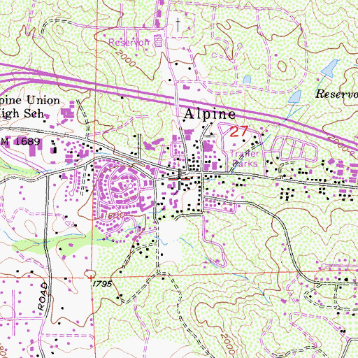 Topographic Map of Alpine, CA