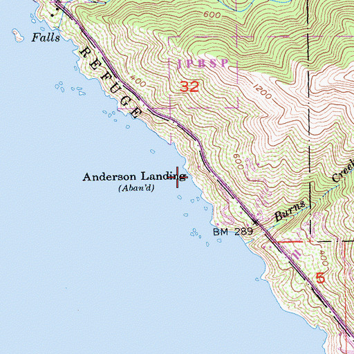 Topographic Map of Anderson Landing, CA