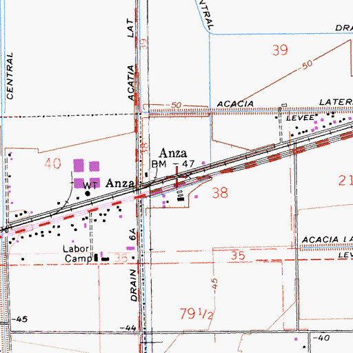 Topographic Map of Anza, CA