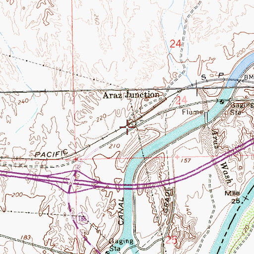 Topographic Map of Araz Junction, CA