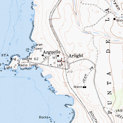 Topographic Map of Arlight, CA